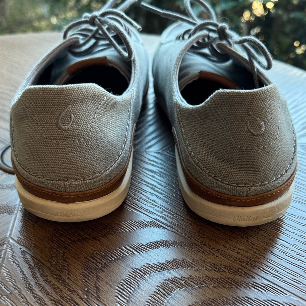 OluKai Gray Canvas Men's Loafers - Picture 2 of 6